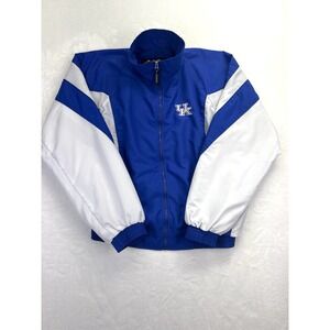 Kentucky Wildcats Team Apparel Windbreaker Jacket Mens Large Blue White Full Zip